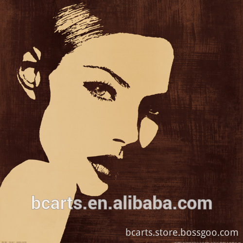 Beautiful woman portrait carton painting